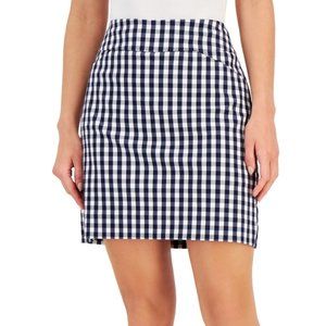 NWT Charter Club Blue Gingham Skort Smoothing Control Size XL